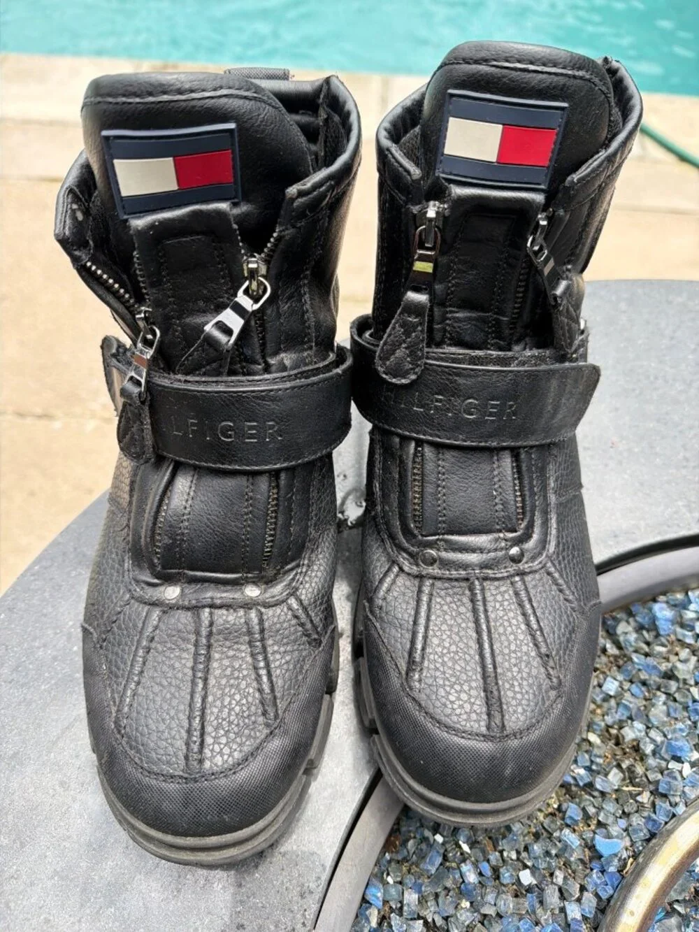 Tommy Hilfiger Men's Black Imperial Zip Boots Size 8